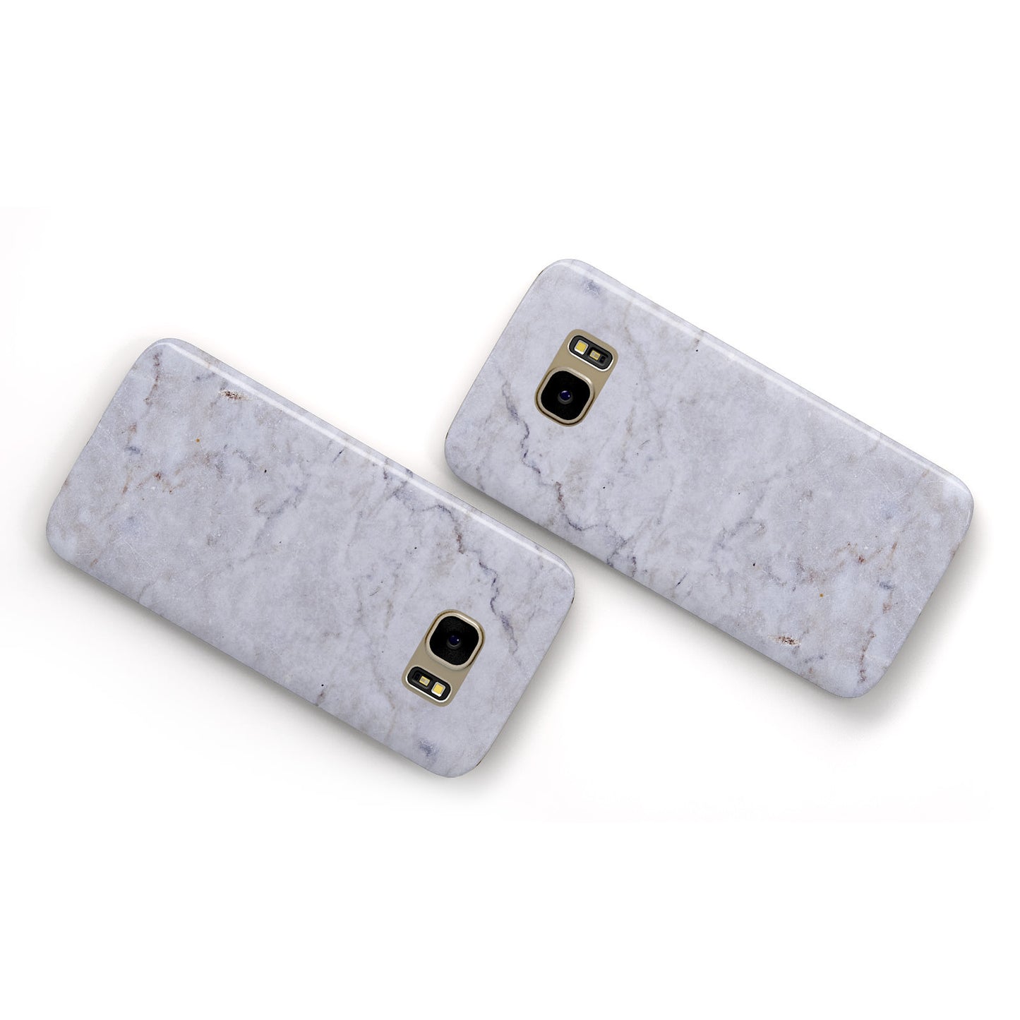 Faux Carrara Marble Print Grey Samsung Galaxy Case Flat Overview