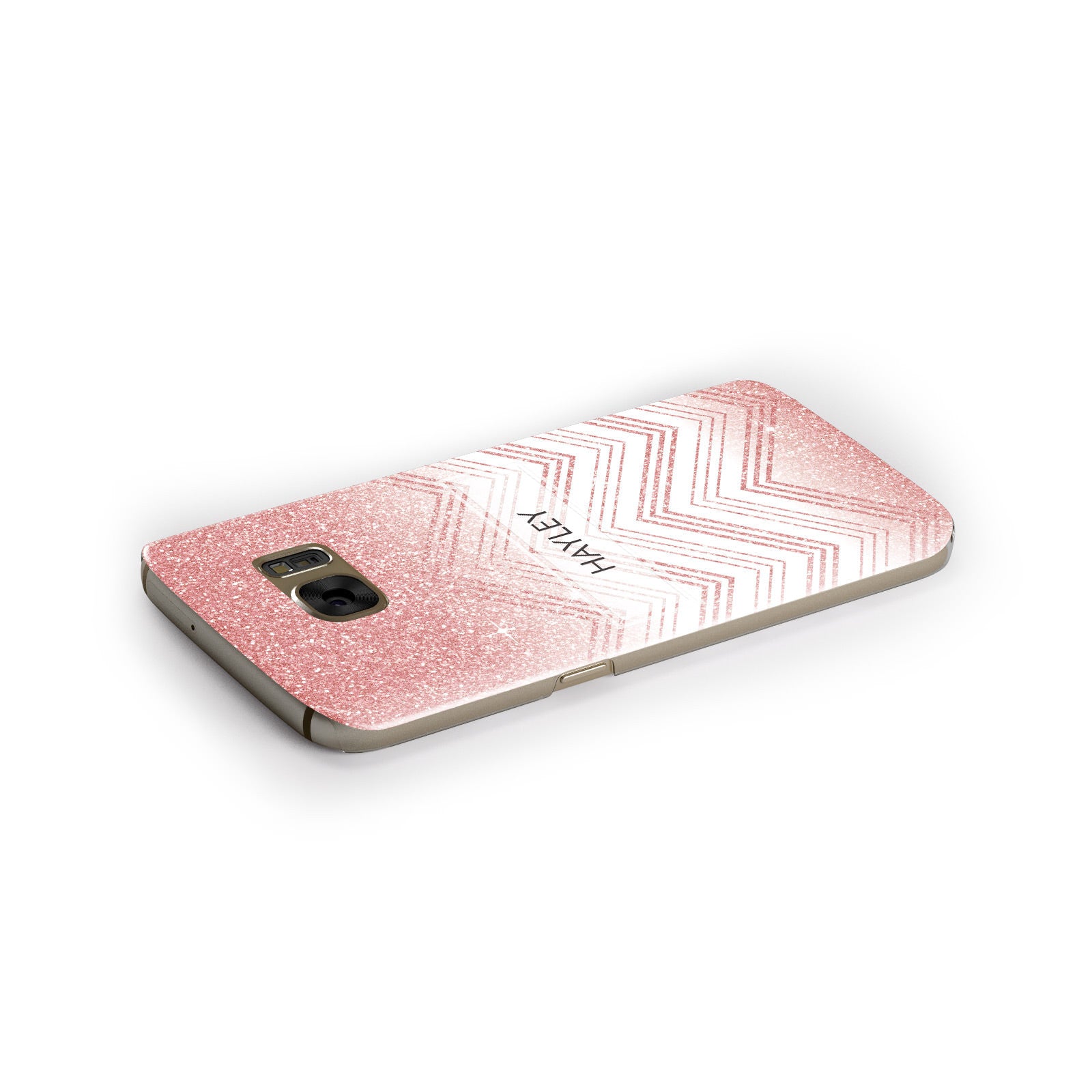 Personalised Faux Glitter Effect Name Initials Samsung Galaxy Case Side Close Up