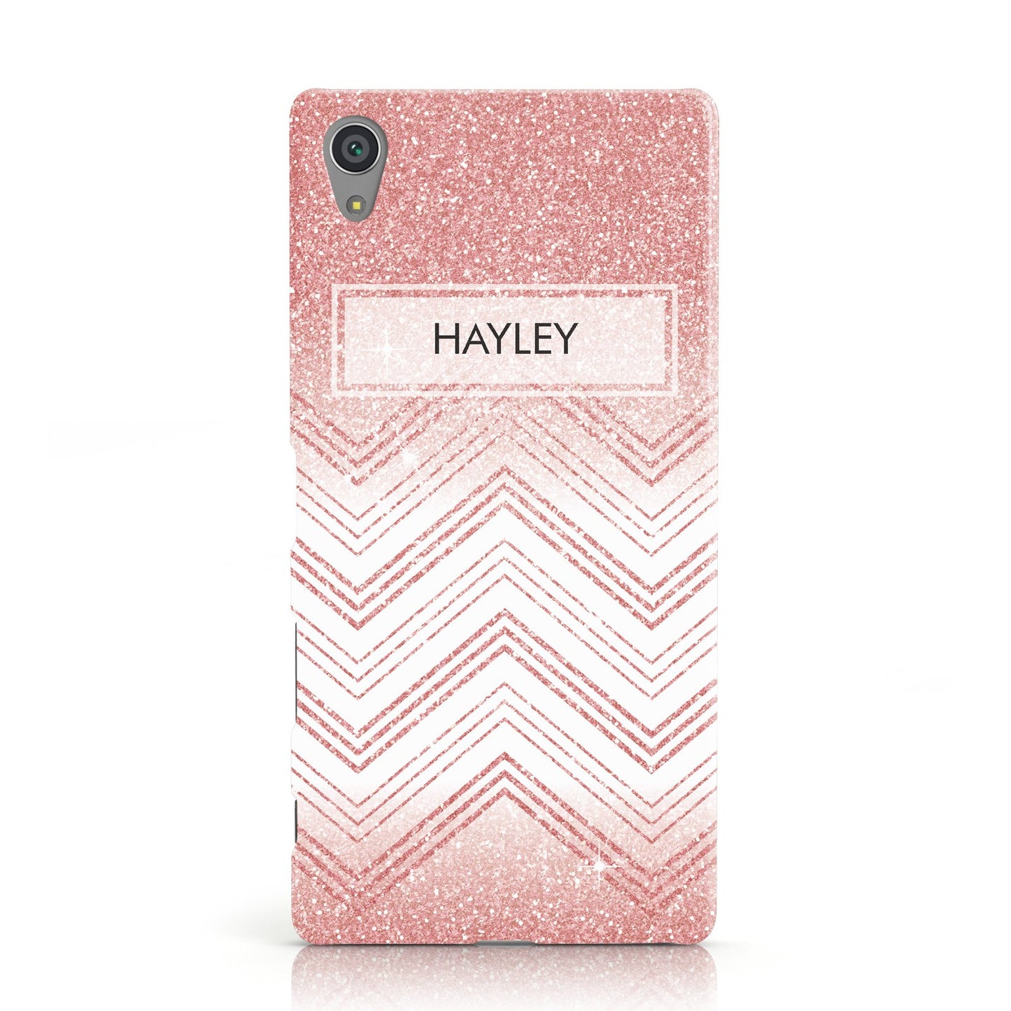 Personalised Faux Glitter Effect Name Initials Sony Xperia Case