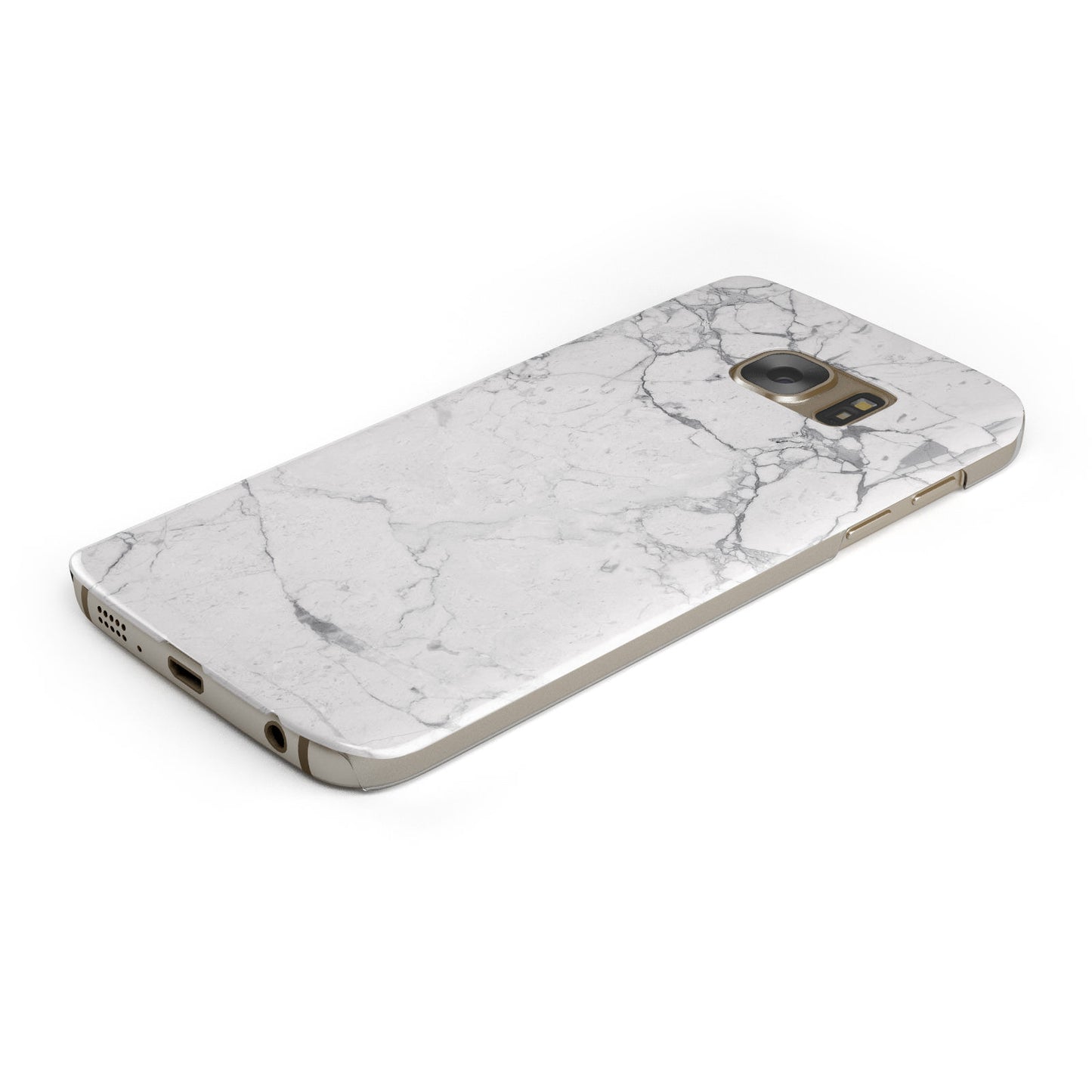 Faux Marble Effect Grey White Samsung Galaxy Case Bottom Cutout