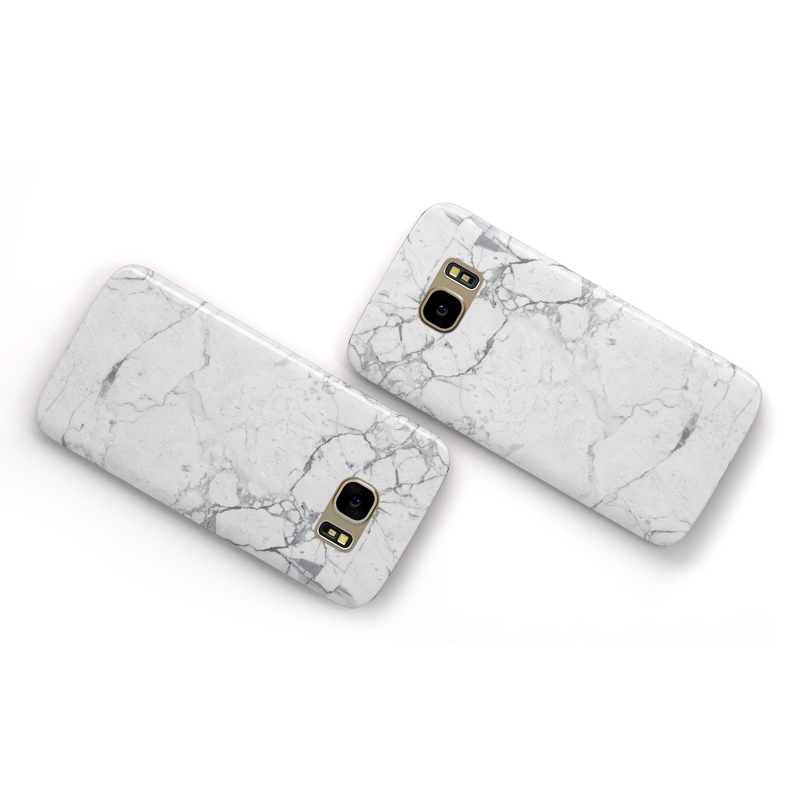 Faux Marble Effect Grey White Samsung Galaxy Case Flat Overview