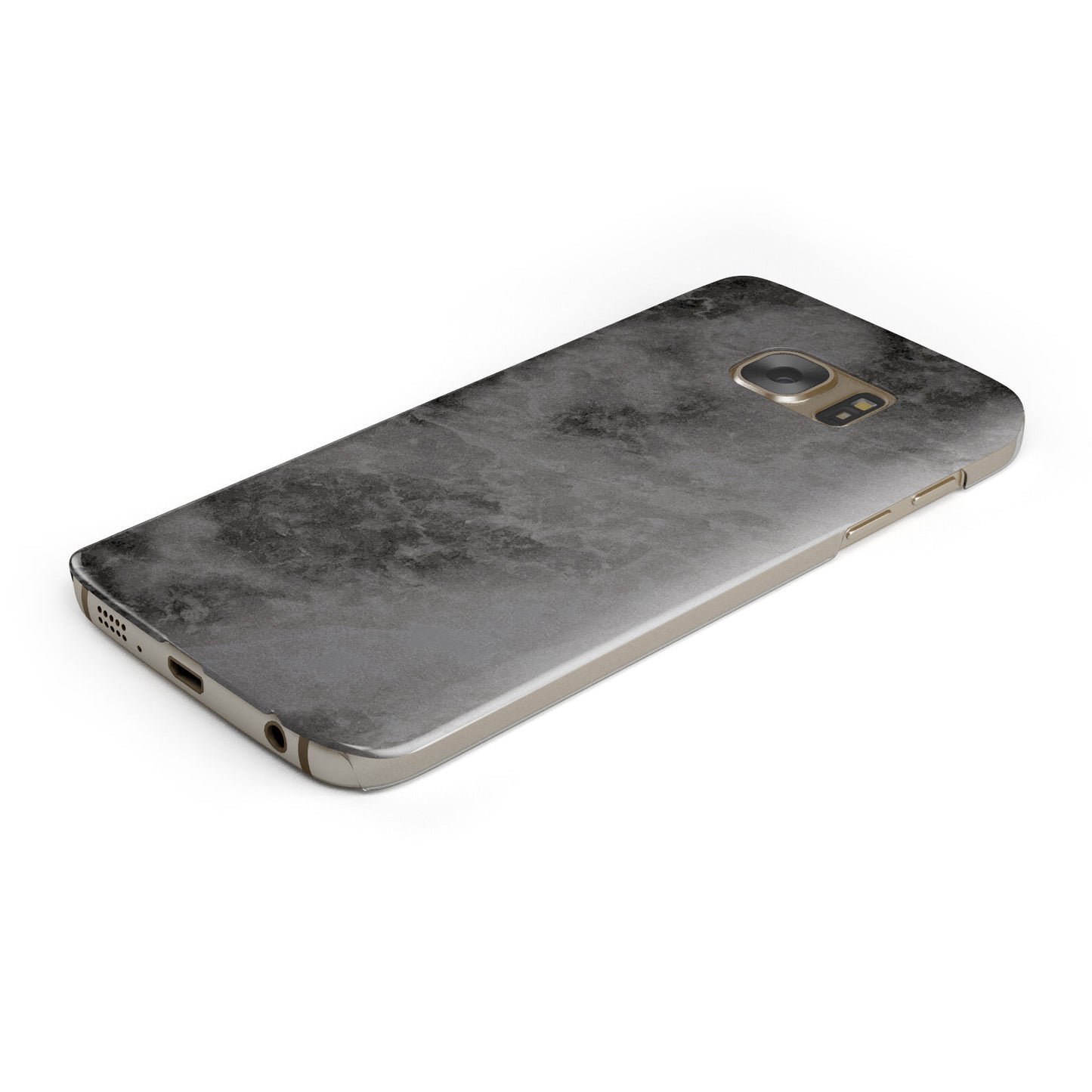 Faux Marble Grey Black Samsung Galaxy Case Bottom Cutout