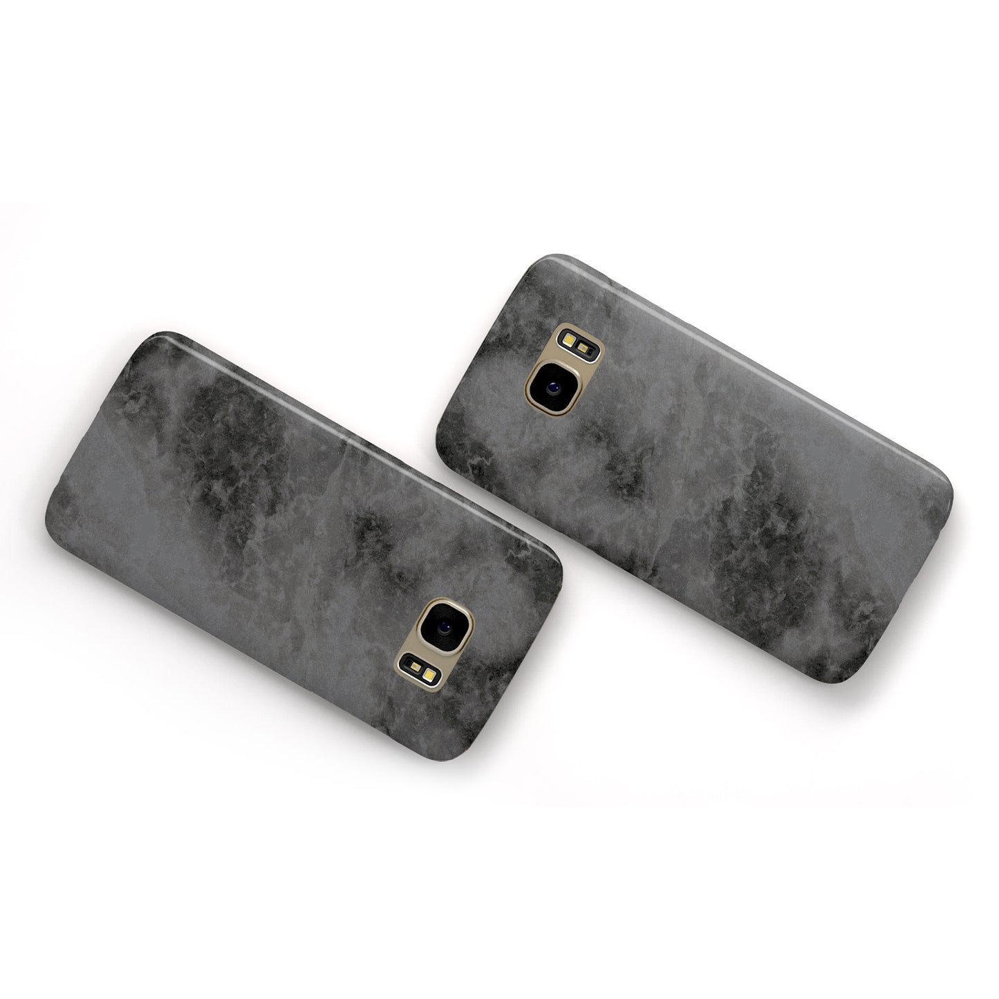 Faux Marble Grey Black Samsung Galaxy Case Flat Overview