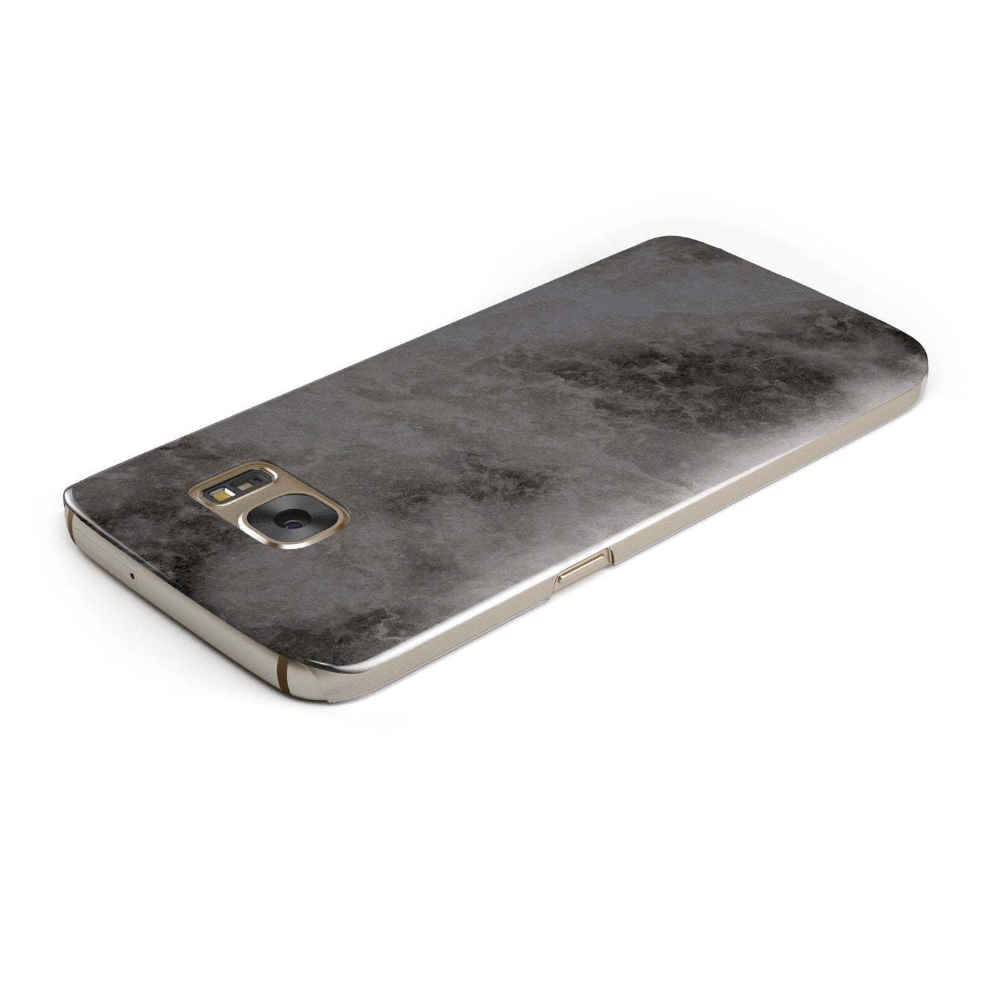 Faux Marble Grey Black Samsung Galaxy Case Top Cutout