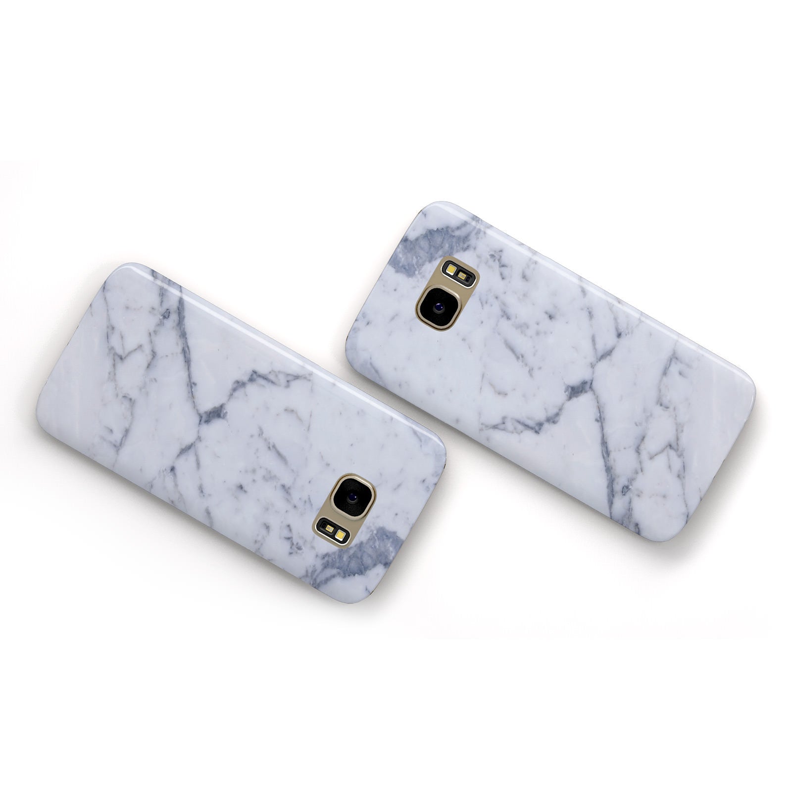Faux Marble Grey White Samsung Galaxy Case Flat Overview