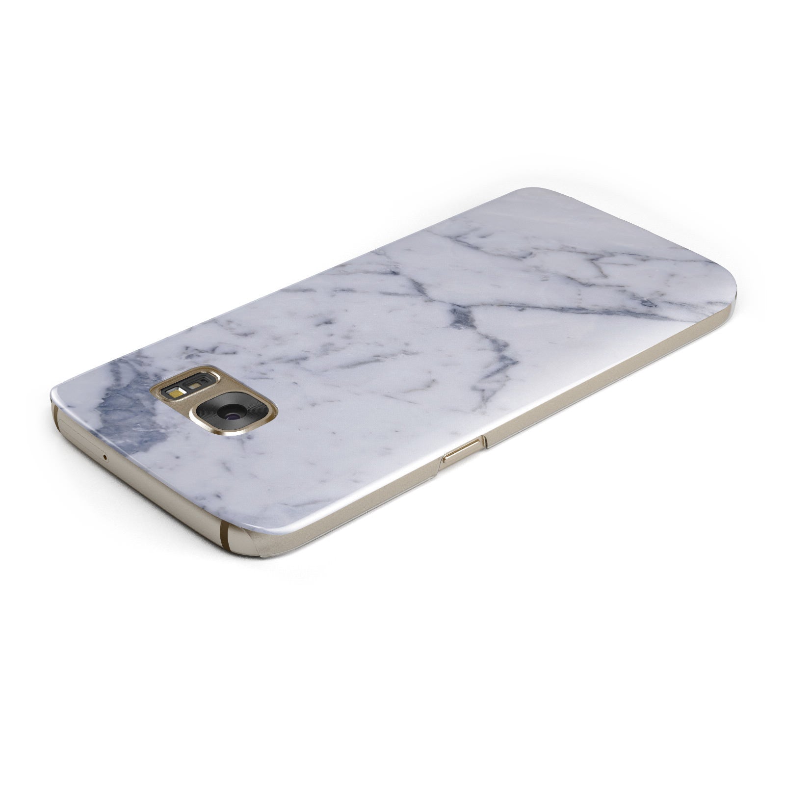 Faux Marble Grey White Samsung Galaxy Case Top Cutout