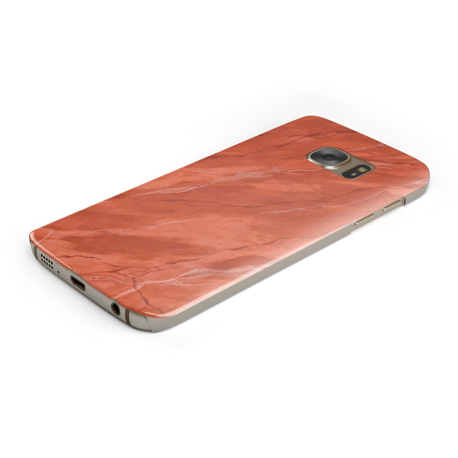 Faux Marble Red Orange Samsung Galaxy Case Bottom Cutout