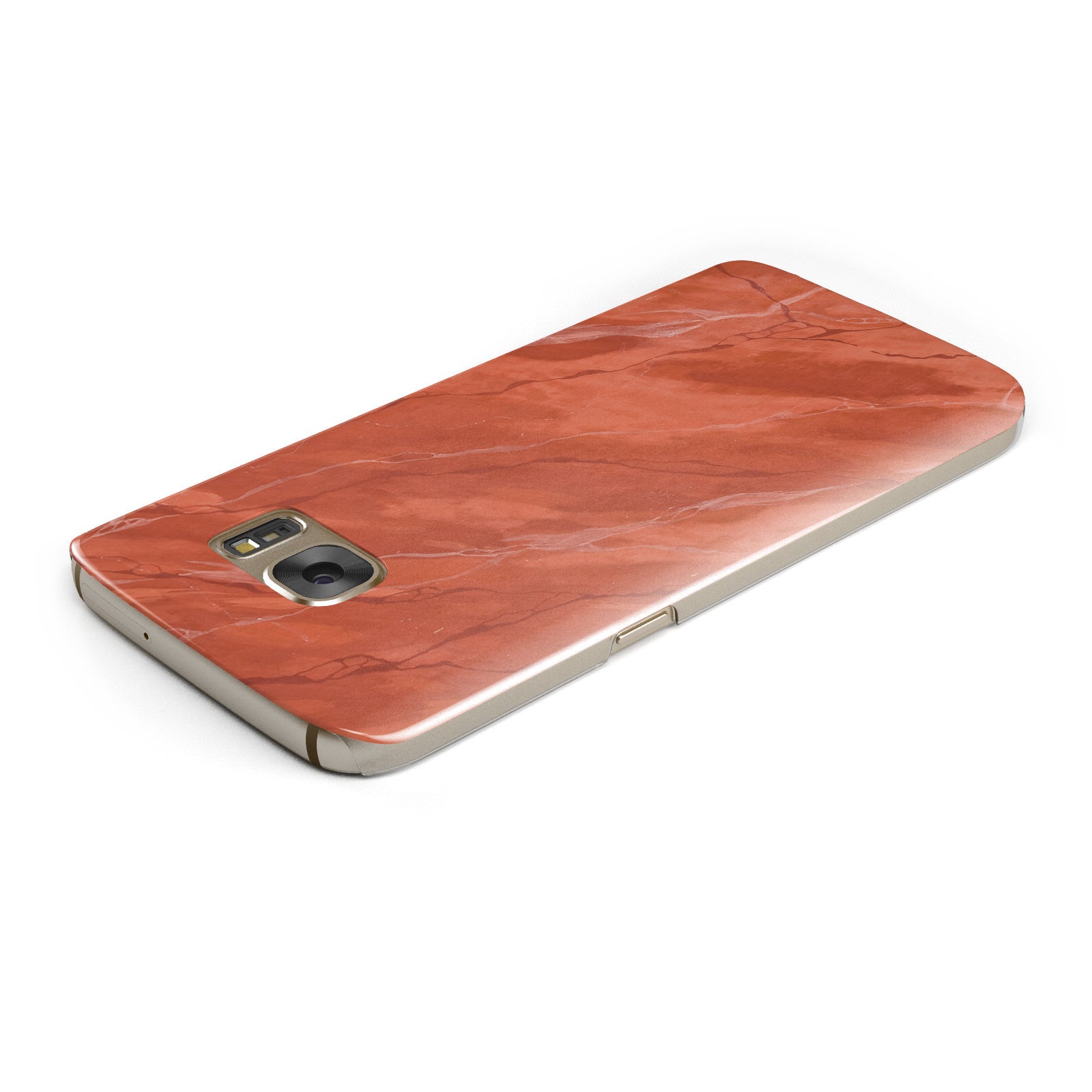 Faux Marble Red Orange Samsung Galaxy Case Top Cutout