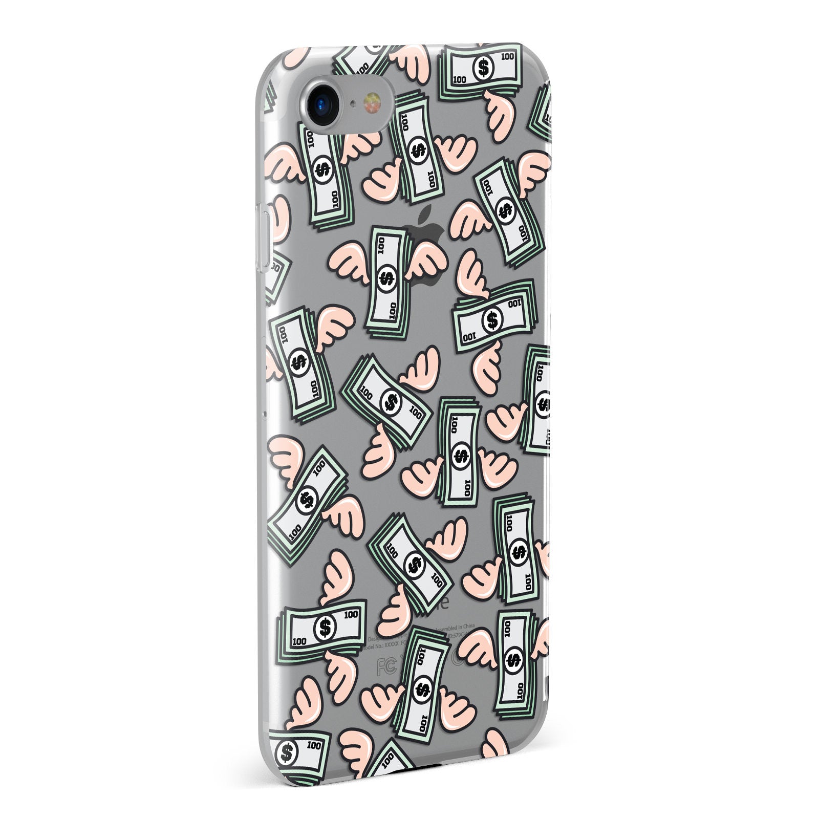 Flying Dollars Money Transparent Apple iPhone Case Fourty Five Degrees