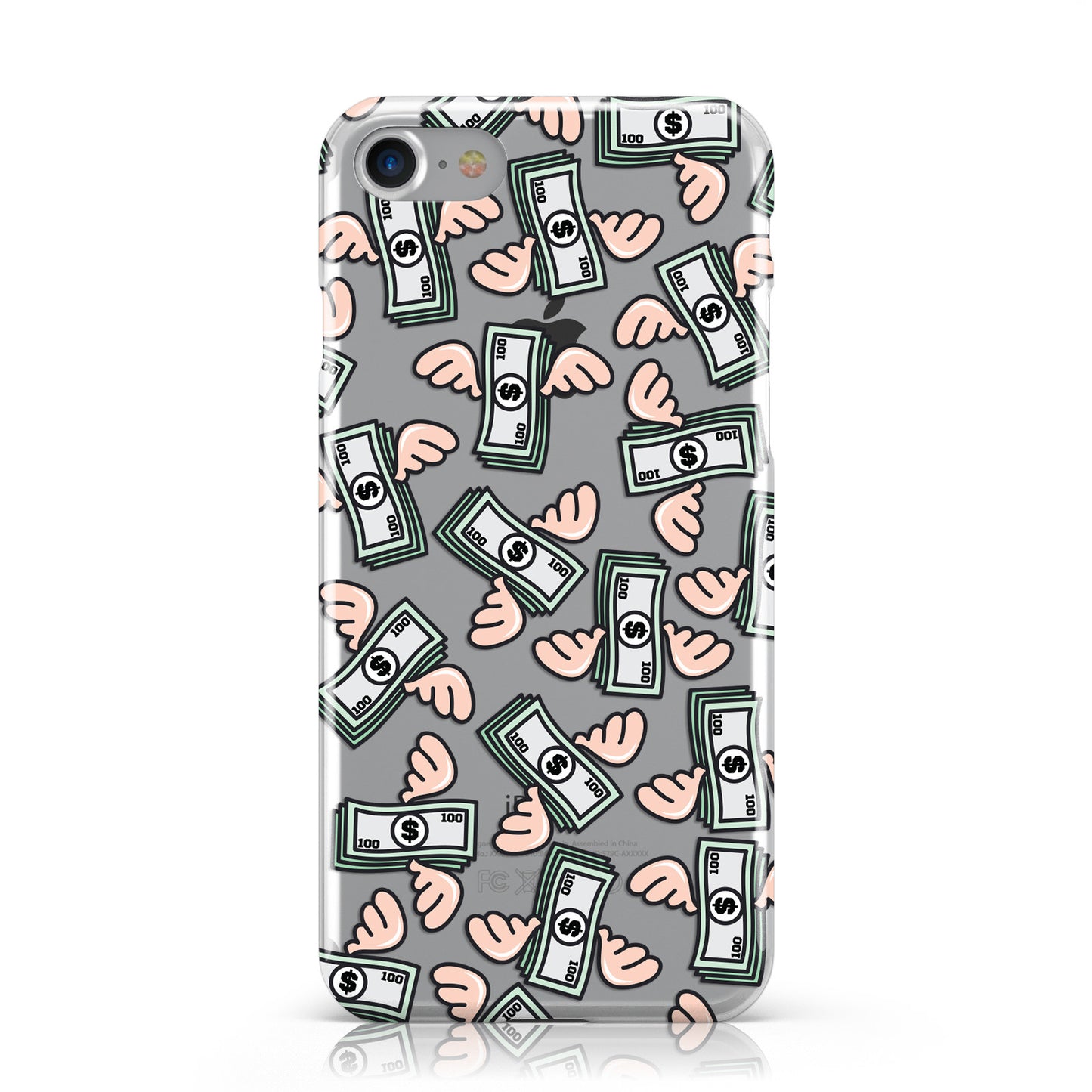 Flying Dollars Money Transparent Apple iPhone Case Flying Dollars Money Transparent Apple iPhone Case