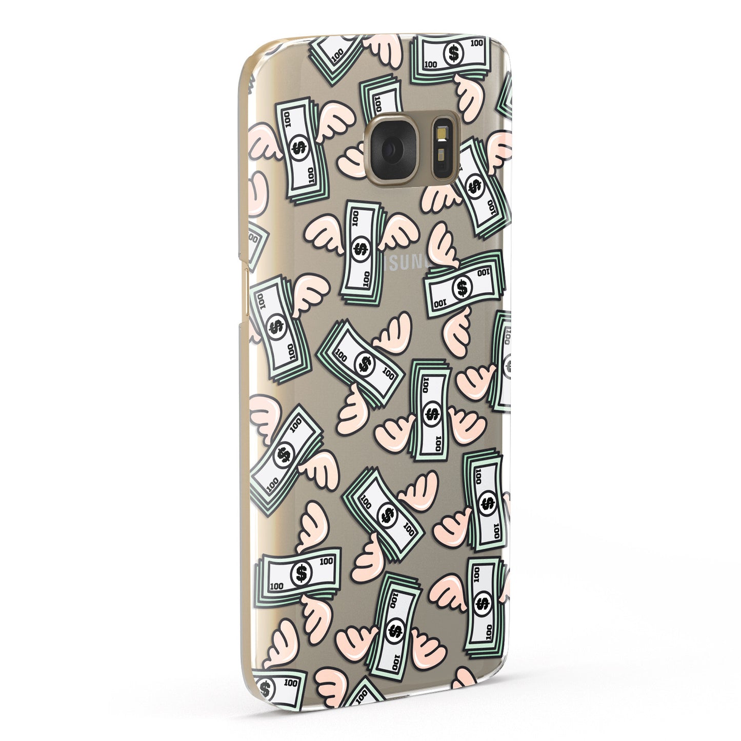 Flying Dollars Money Transparent Samsung Galaxy Case Fourty Five Degrees
