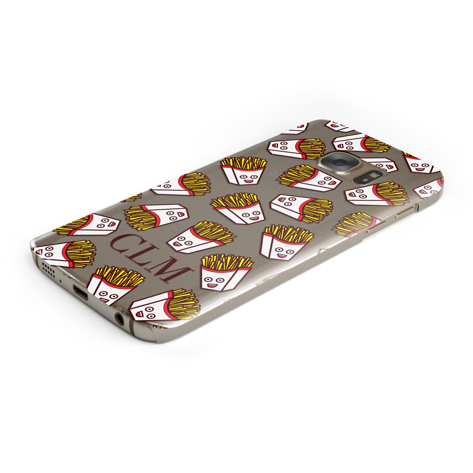 Personalised Fries Initials Clear Samsung Galaxy Case Bottom Cutout