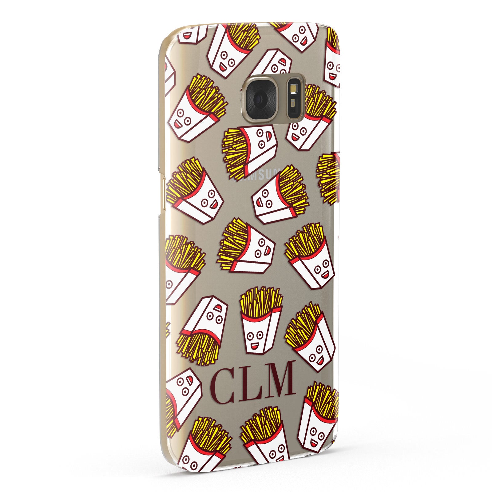 Personalised Fries Initials Clear Samsung Galaxy Case Fourty Five Degrees