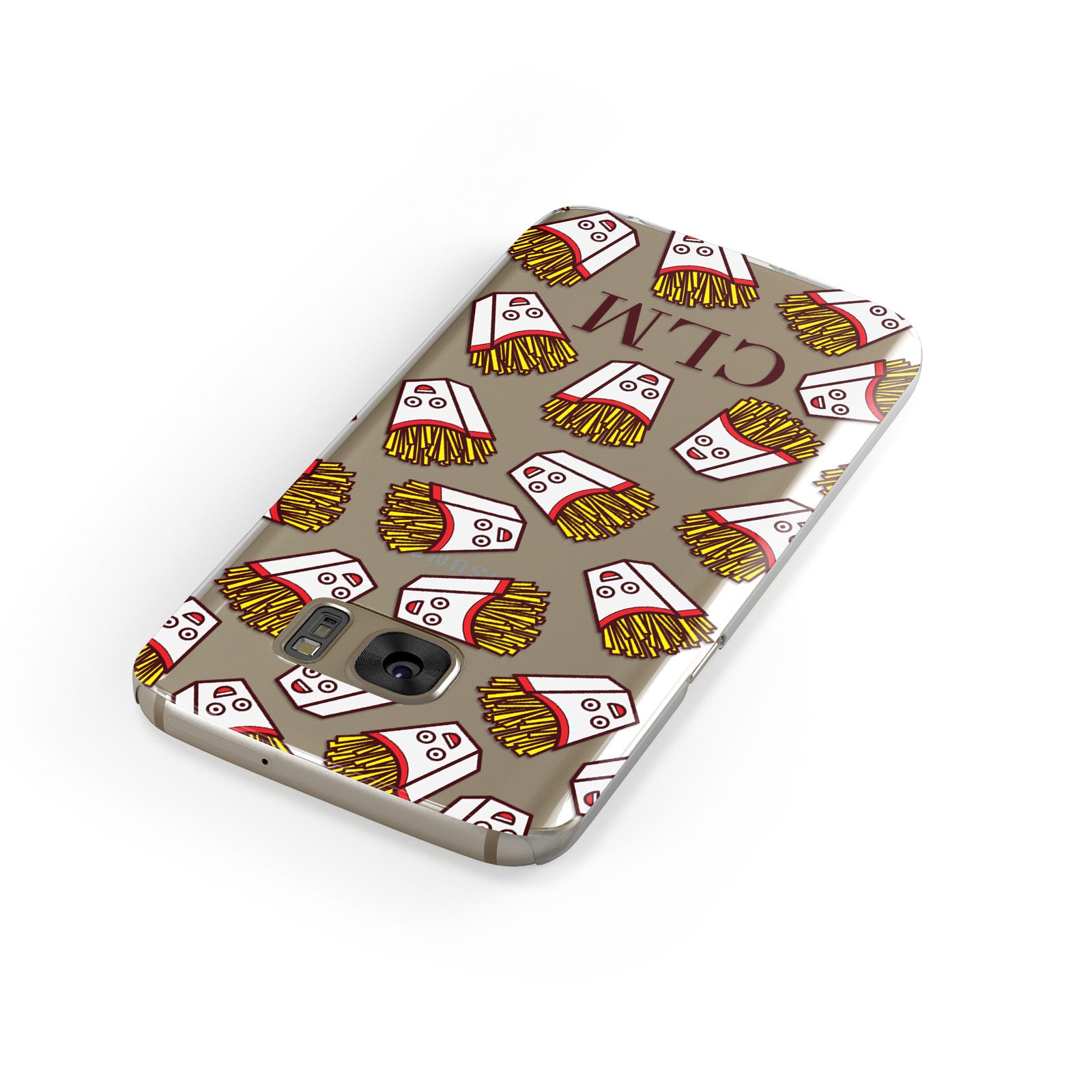 Personalised Fries Initials Clear Samsung Galaxy Case Front Close Up
