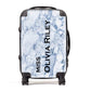 Full Name Grey Marble Personalised Suitcase