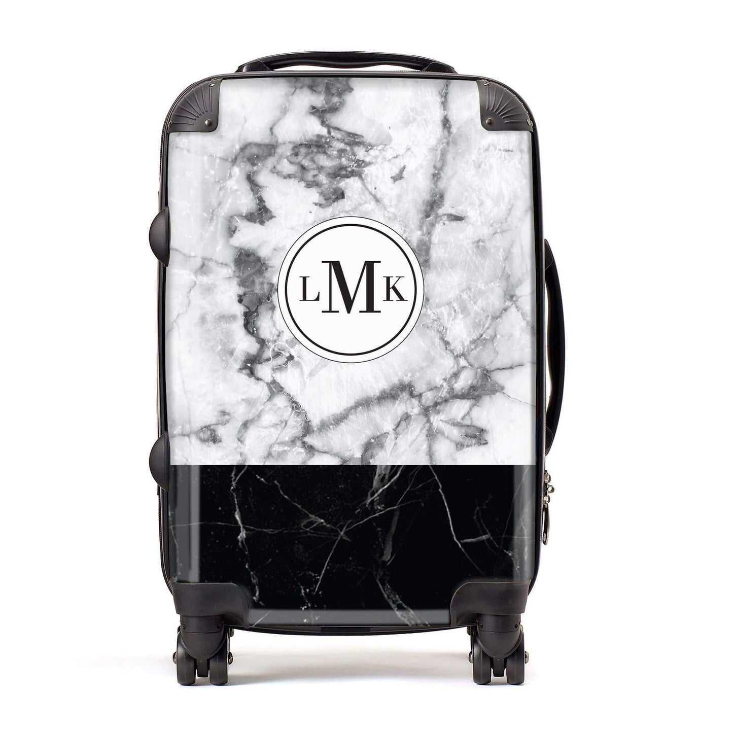 Geometric Marble Initials Personalised Suitcase