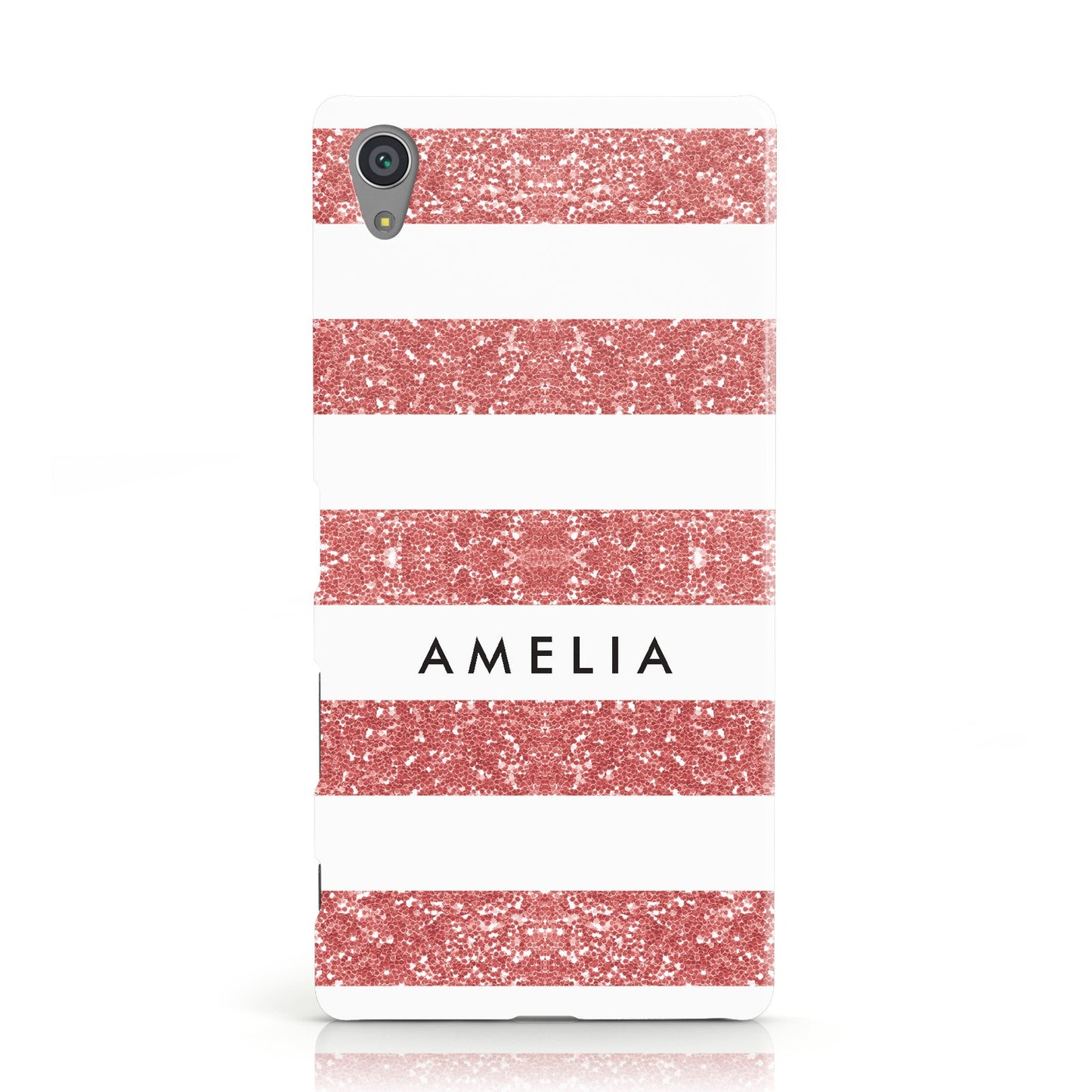 Personalised Glitter Effect Name Initials Sony Xperia Case
