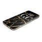 Personalised Gold Black Marble Monogram Samsung Galaxy Case Bottom Cutout