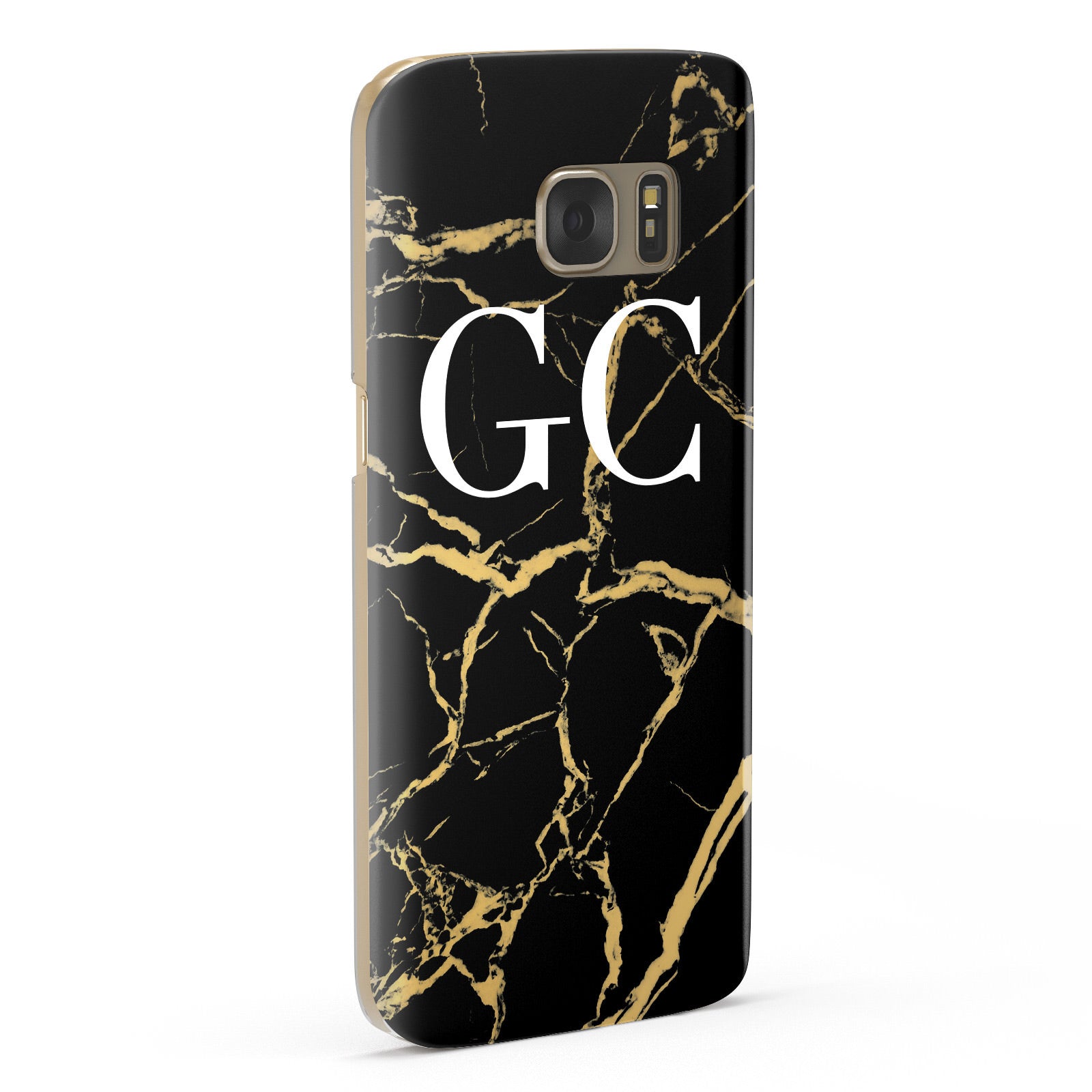 Personalised Gold Black Marble Monogram Samsung Galaxy Case Fourty Five Degrees