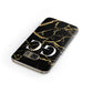 Personalised Gold Black Marble Monogram Samsung Galaxy Case Front Close Up
