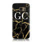 Personalised Gold Black Marble Monogram Samsung Galaxy Case