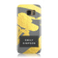 Personalised Gold Leaf Grey With Name Samsung Galaxy Case