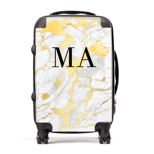 Gold Marble Custom Initials Personalised Suitcase