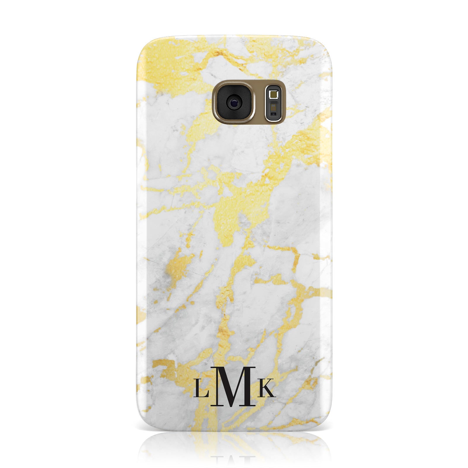 Gold Marble Initials Customised Samsung Galaxy Case