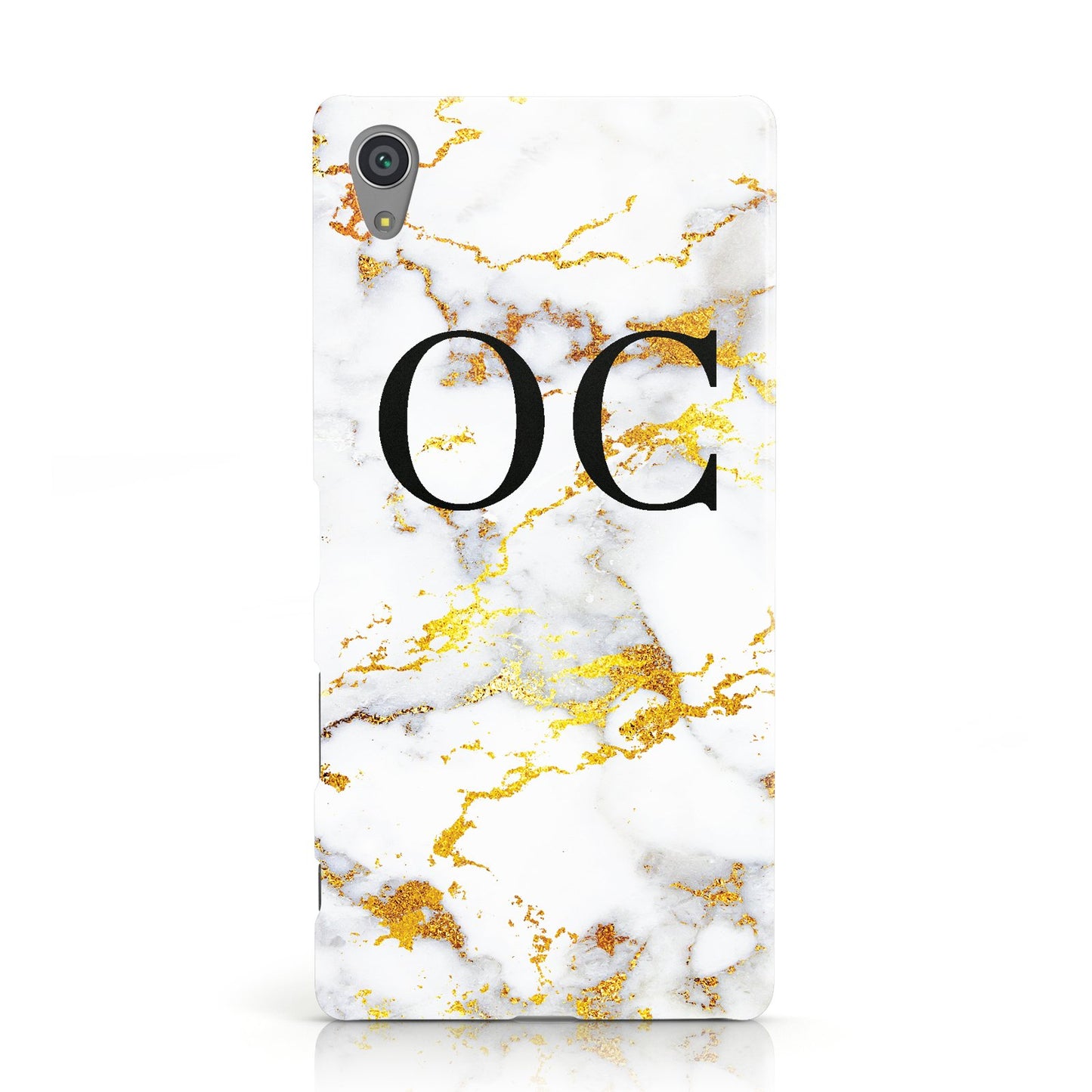 Personalised Gold Marble Initials Monogram Sony Xperia Case