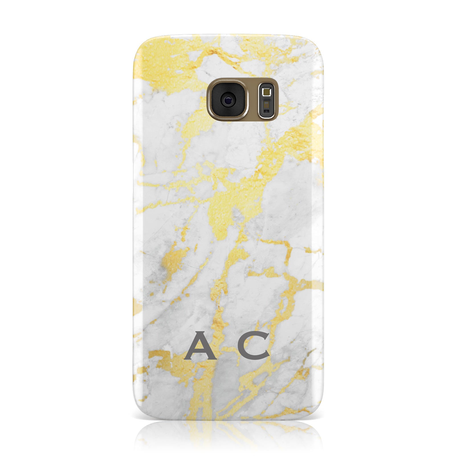 Gold Marble Initials Personalised Samsung Galaxy Case