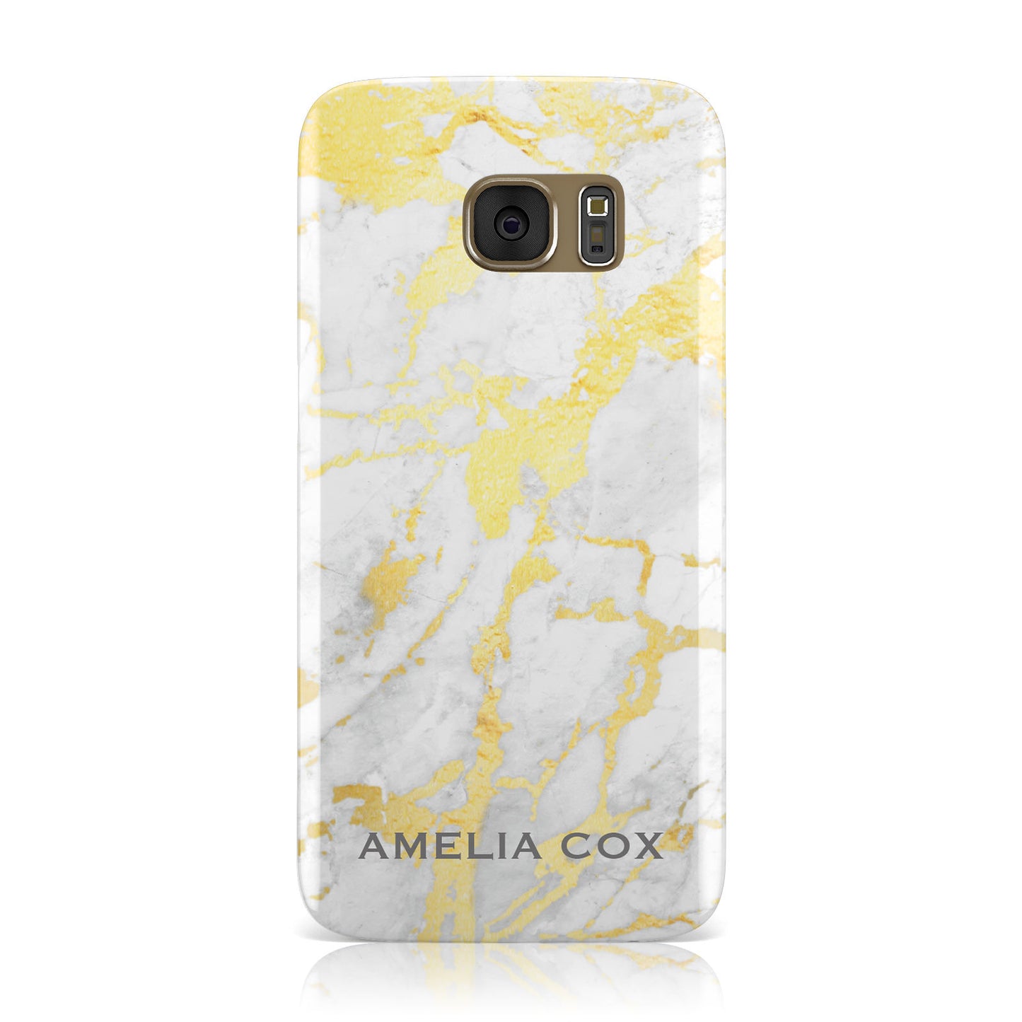 Gold Marble Name Personalised Samsung Galaxy Case