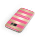 Personalised Gold Pink Stripes Name Initial Samsung Galaxy Case Front Close Up