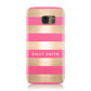 Personalised Gold Pink Stripes Name Initial Samsung Galaxy Case