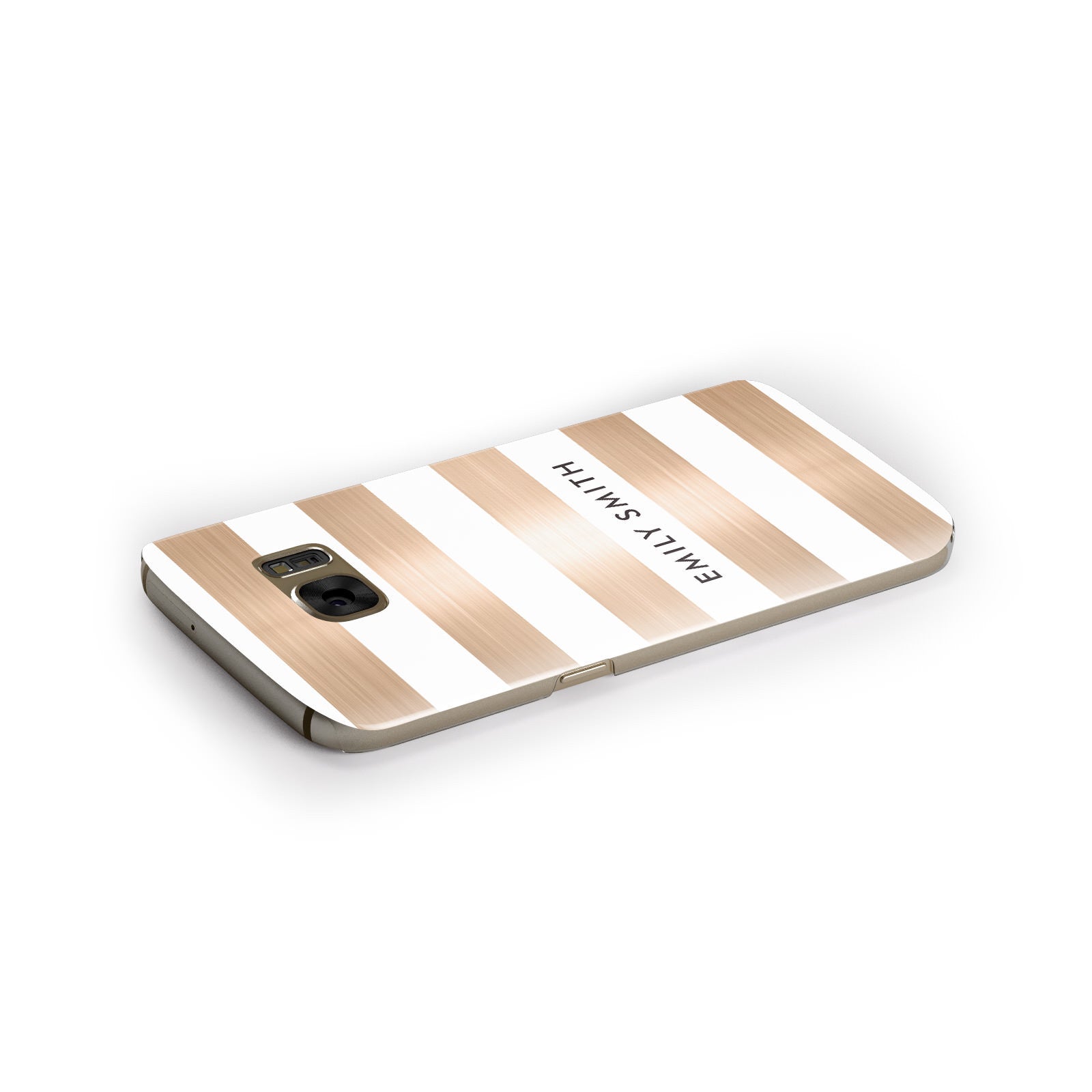 Personalised Gold Striped Name Initials Samsung Galaxy Case Side Close Up