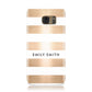 Personalised Gold Striped Name Initials Samsung Galaxy Case