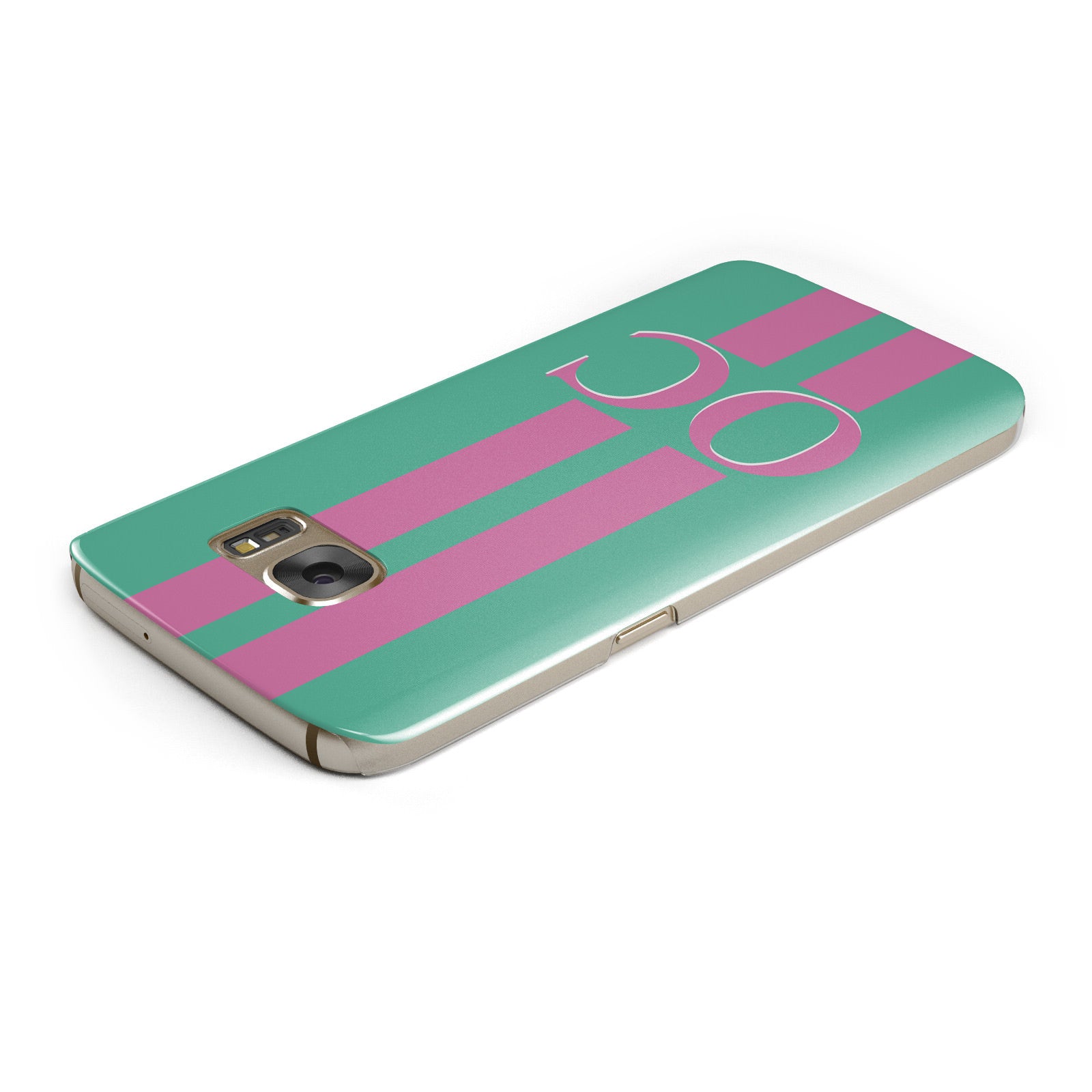Green Personalised Initials Samsung Galaxy Case Top Cutout