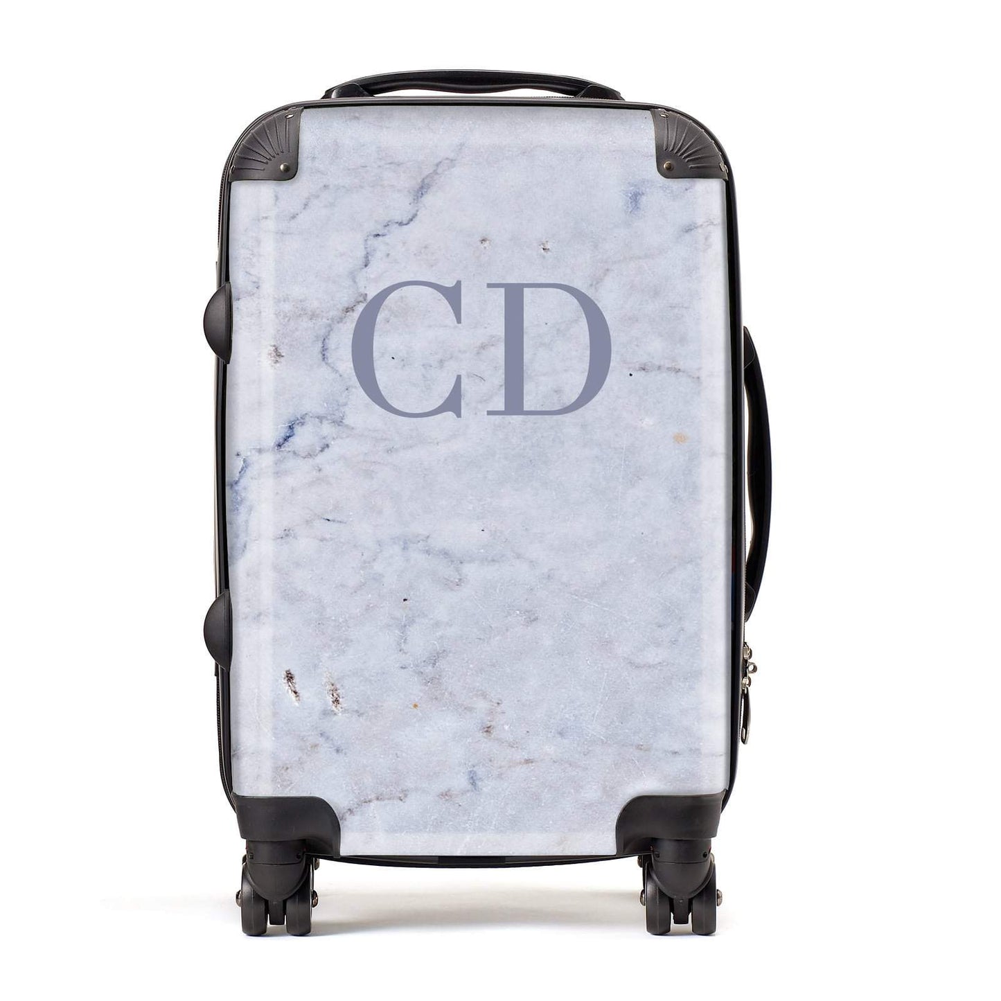 Grey Marble Grey Initials Personalised Suitcase