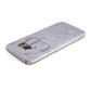 Grey Marble Grey Initials Samsung Galaxy Case Top Cutout
