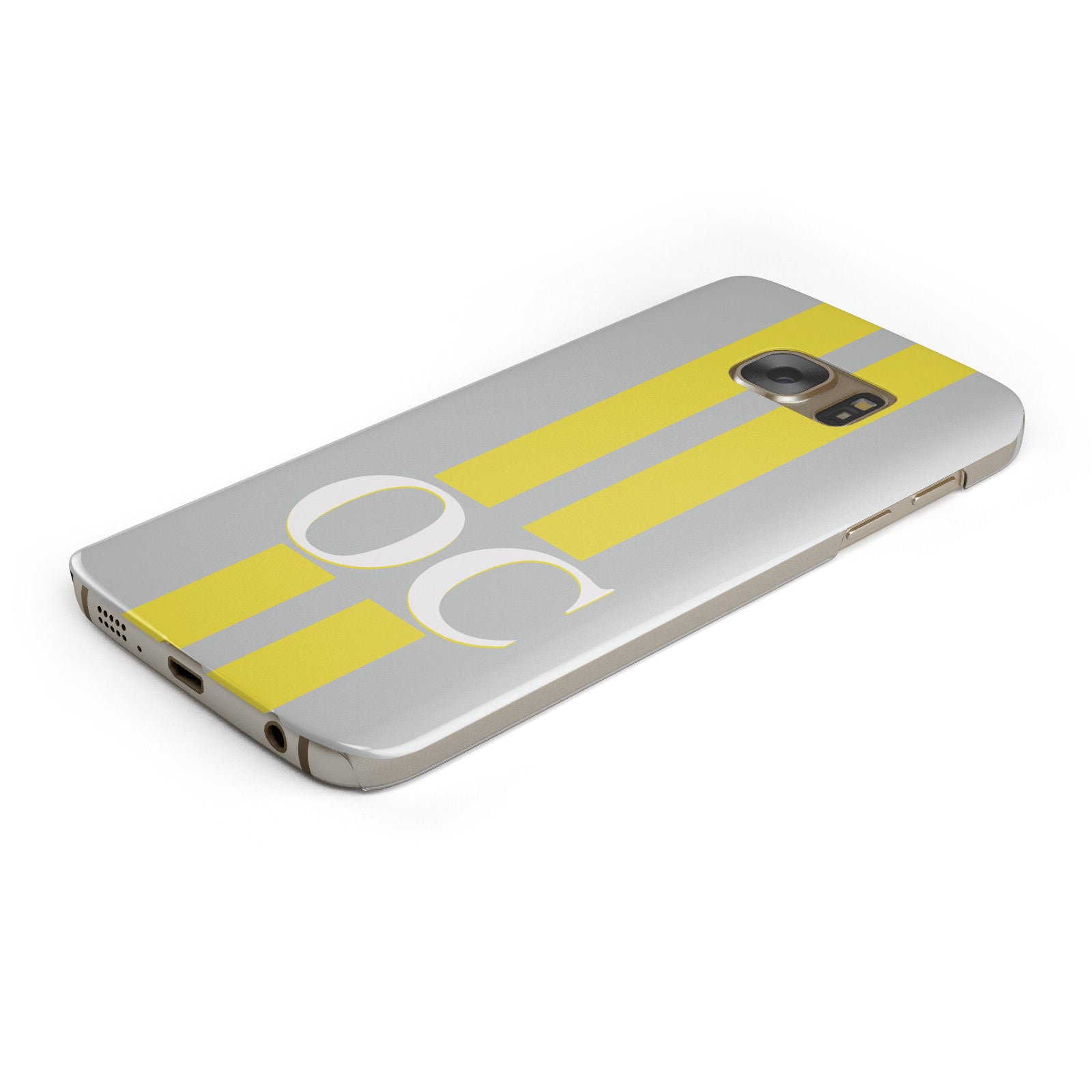 Grey Personalised Initials Samsung Galaxy Case Bottom Cutout