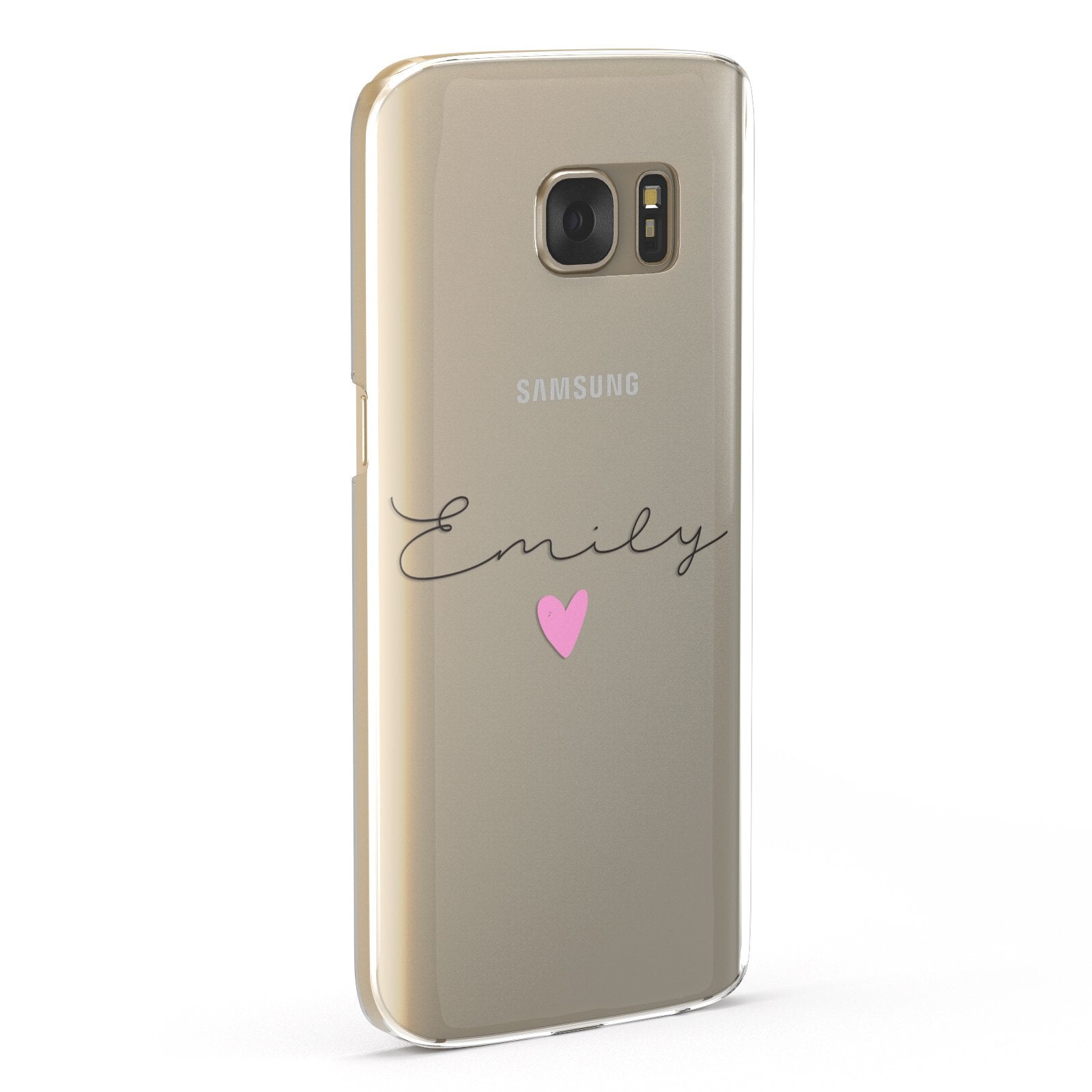 Personalised Handwritten Name Heart Clear Custom Samsung Galaxy Case Fourty Five Degrees