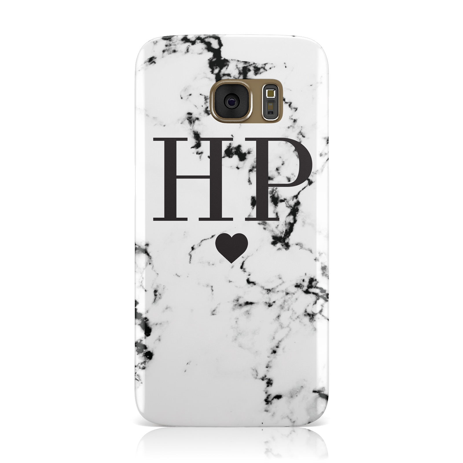 Heart Decal Marble Initials Personalised Samsung Galaxy Case