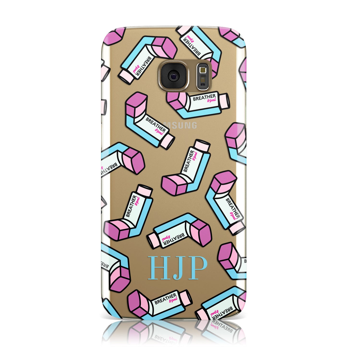 Personalised Inhaler Initials Clear Samsung Galaxy Case