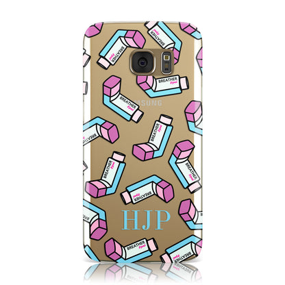 Personalised Inhaler Initials Clear Samsung Galaxy Case