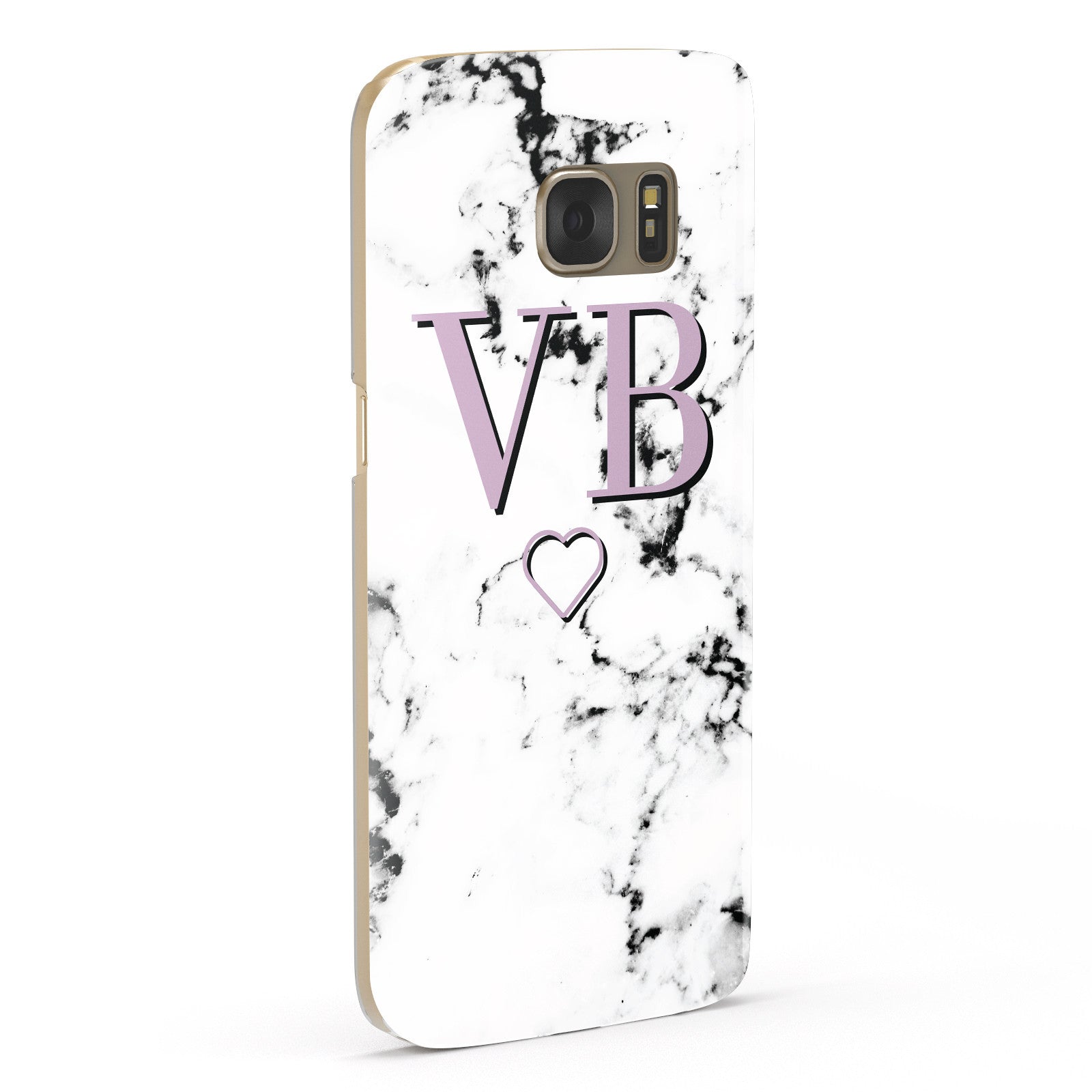 Personalised Initials Love Heart Marble Samsung Galaxy Case Fourty Five Degrees