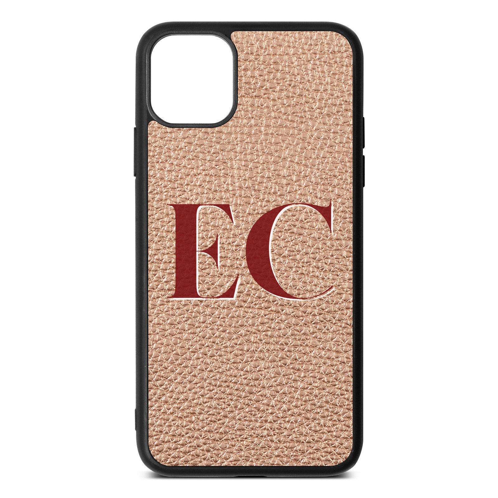 iPhone 11 Pro Max Rose Gold Pebble Leather Case