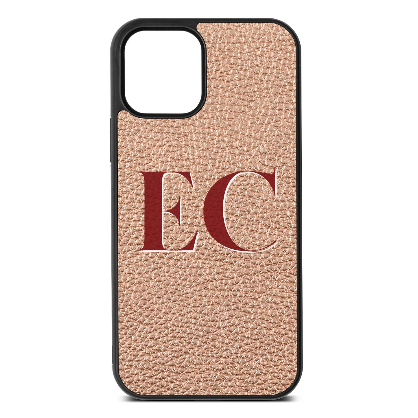 iPhone 12 Rose Gold Pebble Leather Case