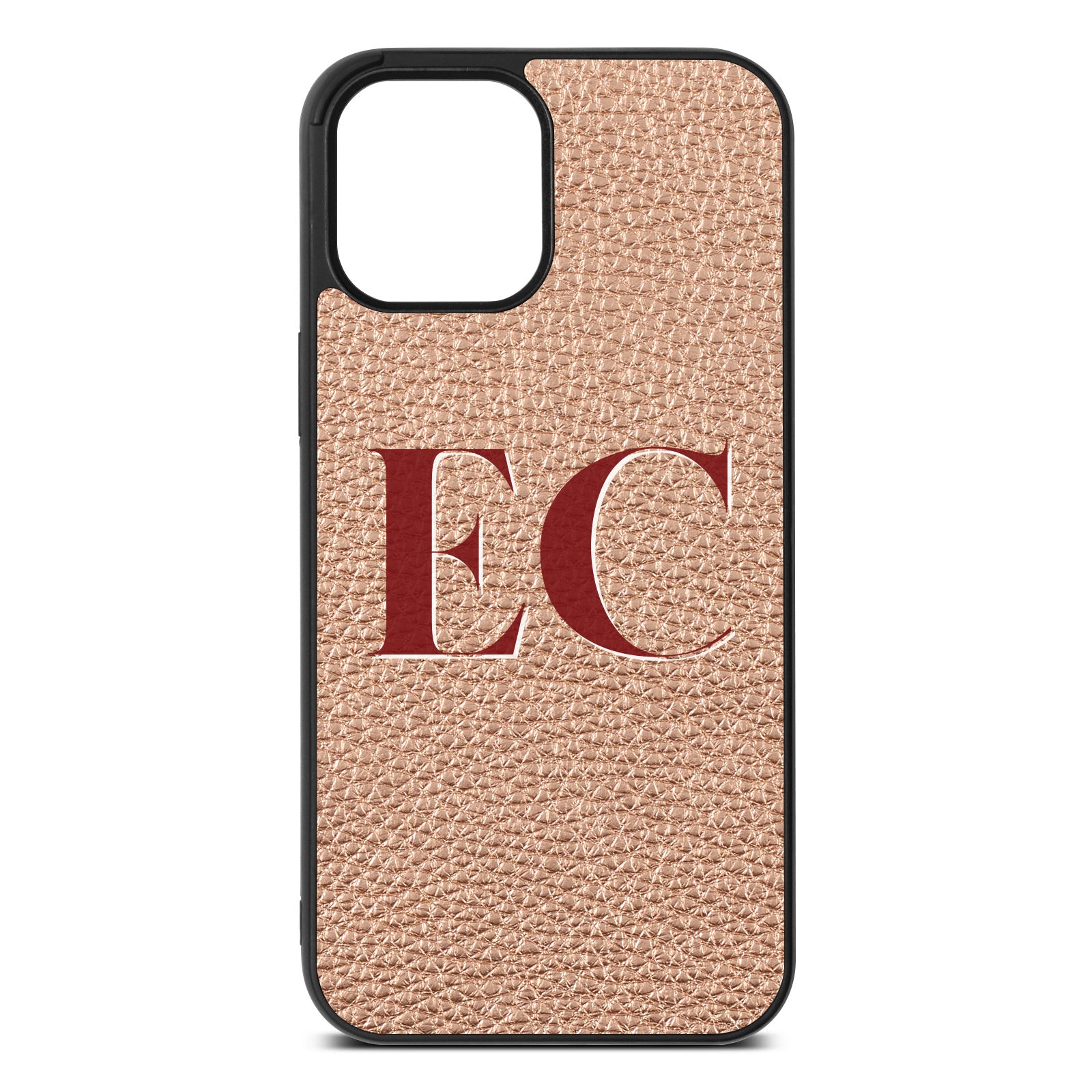 iPhone 12 Pro Max Rose Gold Pebble Leather Case