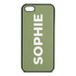 Personalised Lime Green Saffiano Leather iPhone 5 Case