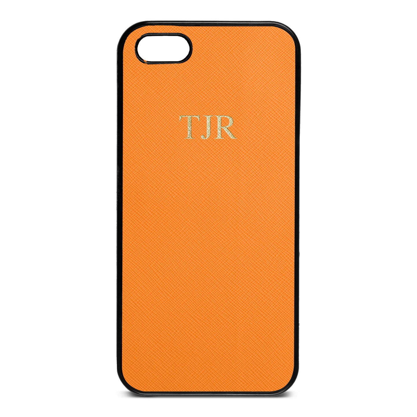 Personalised Saffron Saffiano Leather iPhone 5 Case