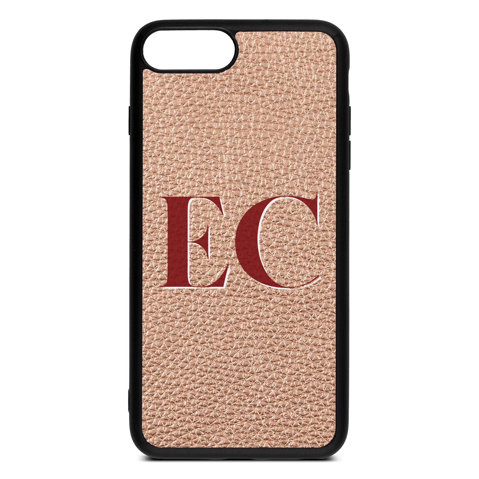 iPhone 8 Plus Rose Gold Pebble Leather Case